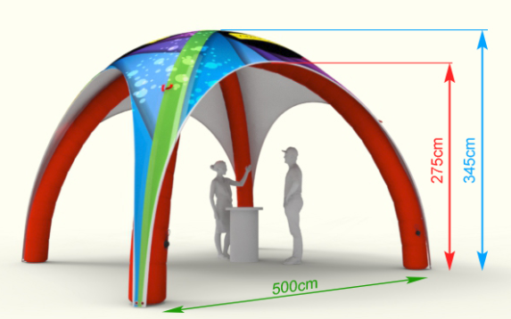 inflatable spider dome 5x5m marquee dimensions