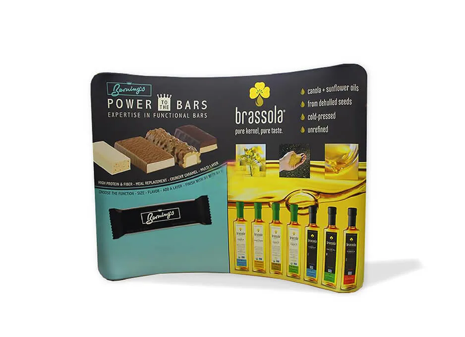 cuvered wall curved display walls with full colour printing