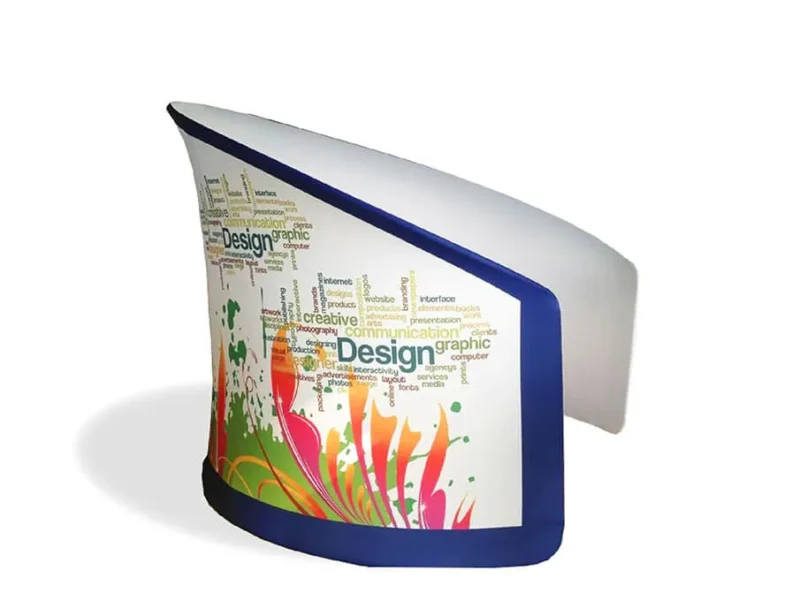 semi-circle display backdrop with full colour printing