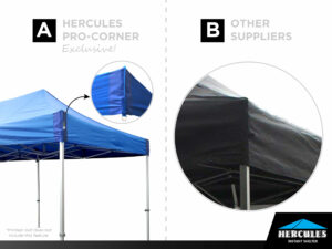 hercules gazebo unique features - pvc corner reinforcement
