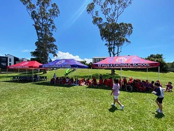 St Pius x Catholic school uses branded gazebo for sports days