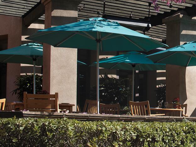 center pole outdoor umbrellas in green