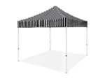 stripped gazebo red 3x3m in black