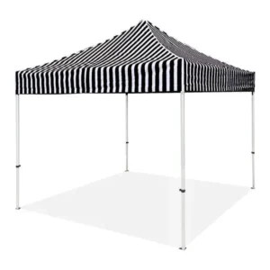 stripped gazebo red 3x3m in black