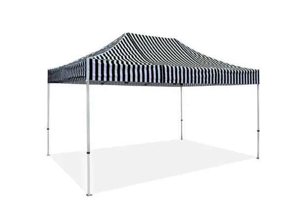 stripped gazebo red 3x4.5m in black