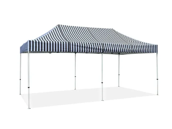 striped gazebos 3x6m black