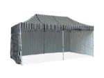 striped gazebos 3x6m with walls in black