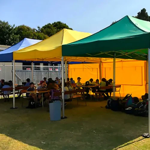 three school pop up gazebos in colours