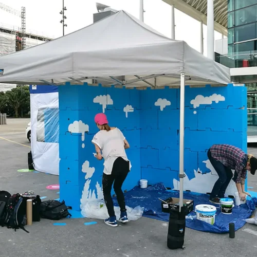 a 3x3m pop up gazebo in grey