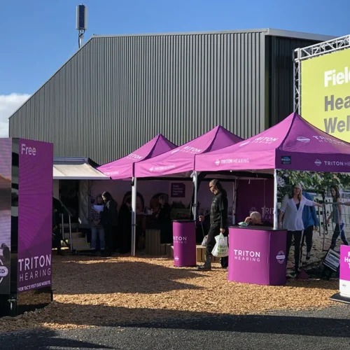 Triton Hearing Company Commercial Gazebo in Purple