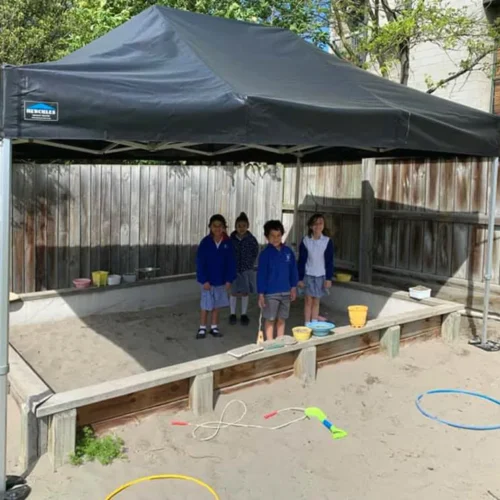 a 4x6m school gazebo in plain black