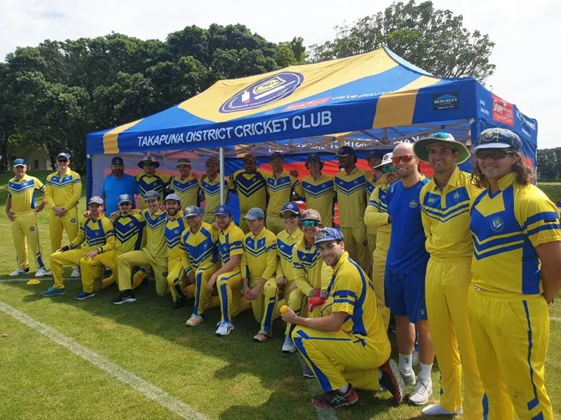 sporting cricket club gazebo in blue