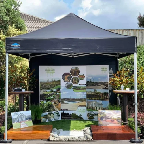 a home show pop up gazebo in black