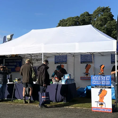 chainsew company pop up gazebo in white
