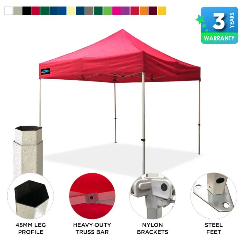 HEX 45S 3x3m gazebo - plain red