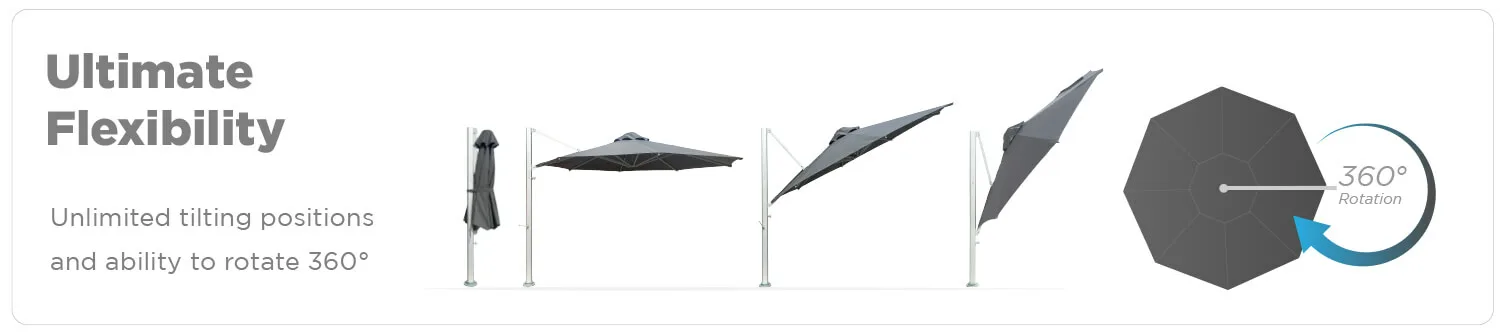 palencia cantilever umbrella opening and closing