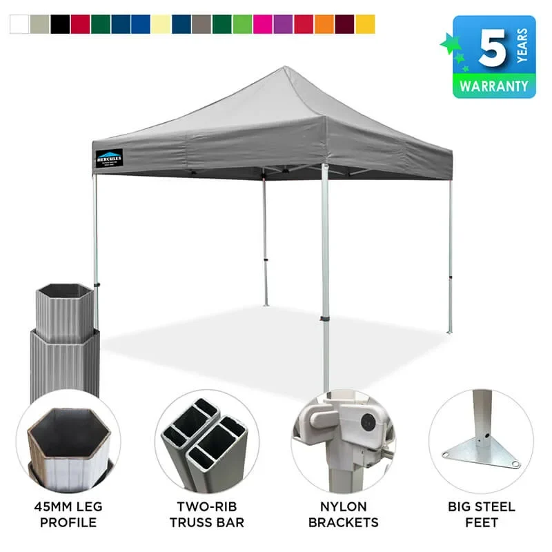 HEX 45A 3x3m gazebo - plain grey