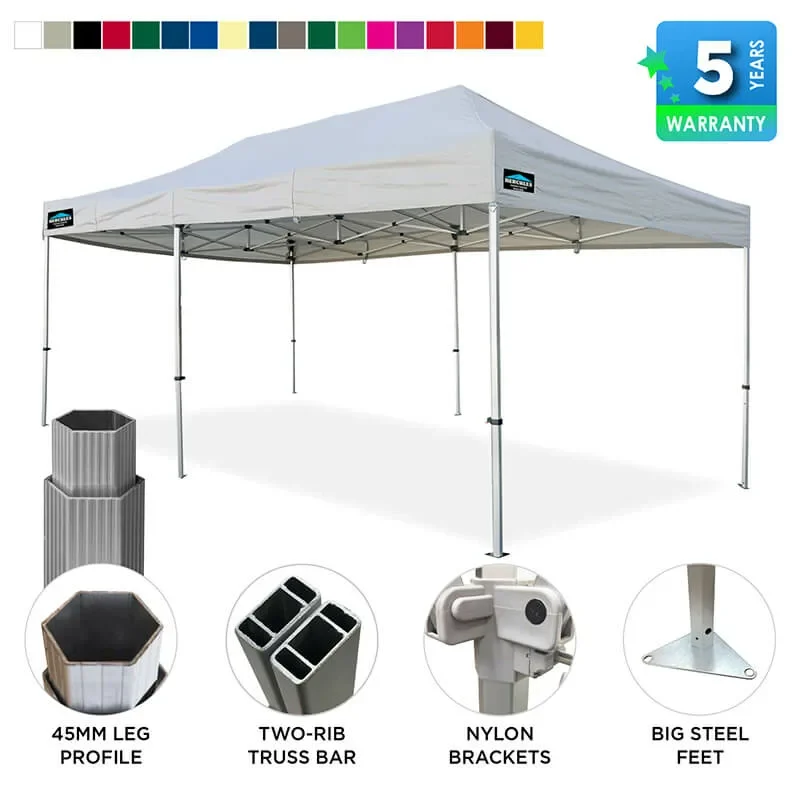 HEX 45A 6x3m gazebo - light grey