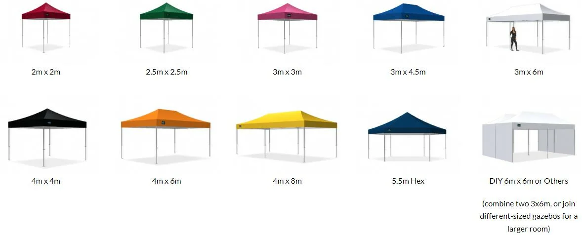 pop up gazebo sizes gazebo size selection guide