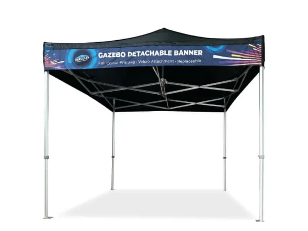 3x3m Black Pop Up Gazebo with Free Banner - Image 3
