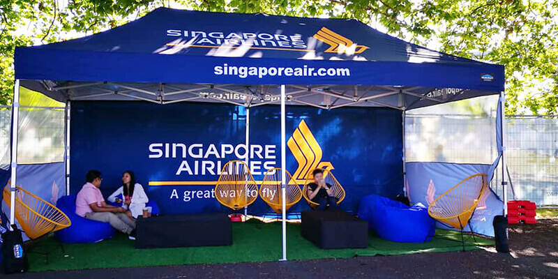 Commercial gazebo for Singapore Airlines