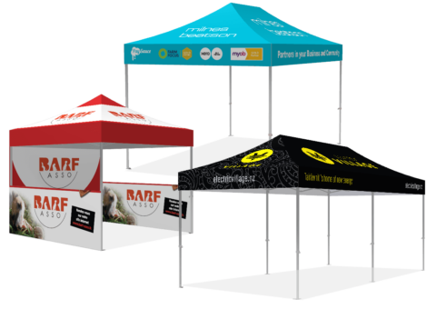 custom branded gazebos with full colour printing