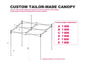 required measurements for custom replacement gazebo canopy