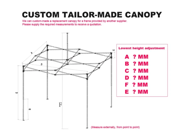 required measurements for custom replacement gazebo canopy