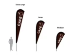 cafe flag teardrop flag in three sizes