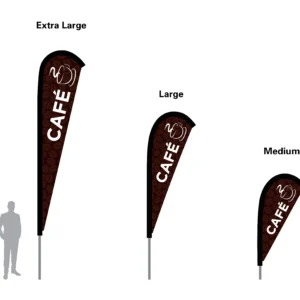 cafe flag teardrop flag in three sizes