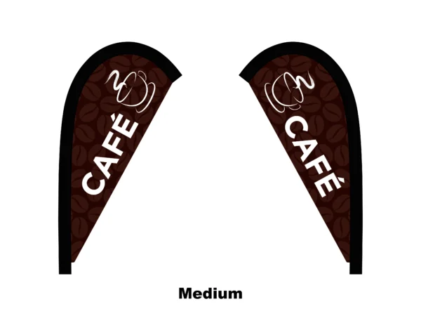 cafe flag teardrop flag medium