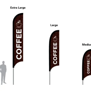 coffee flag feather flag in three sizes
