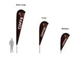 coffee flag teardrop flag in three sizes