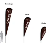 coffee flag teardrop flag in three sizes