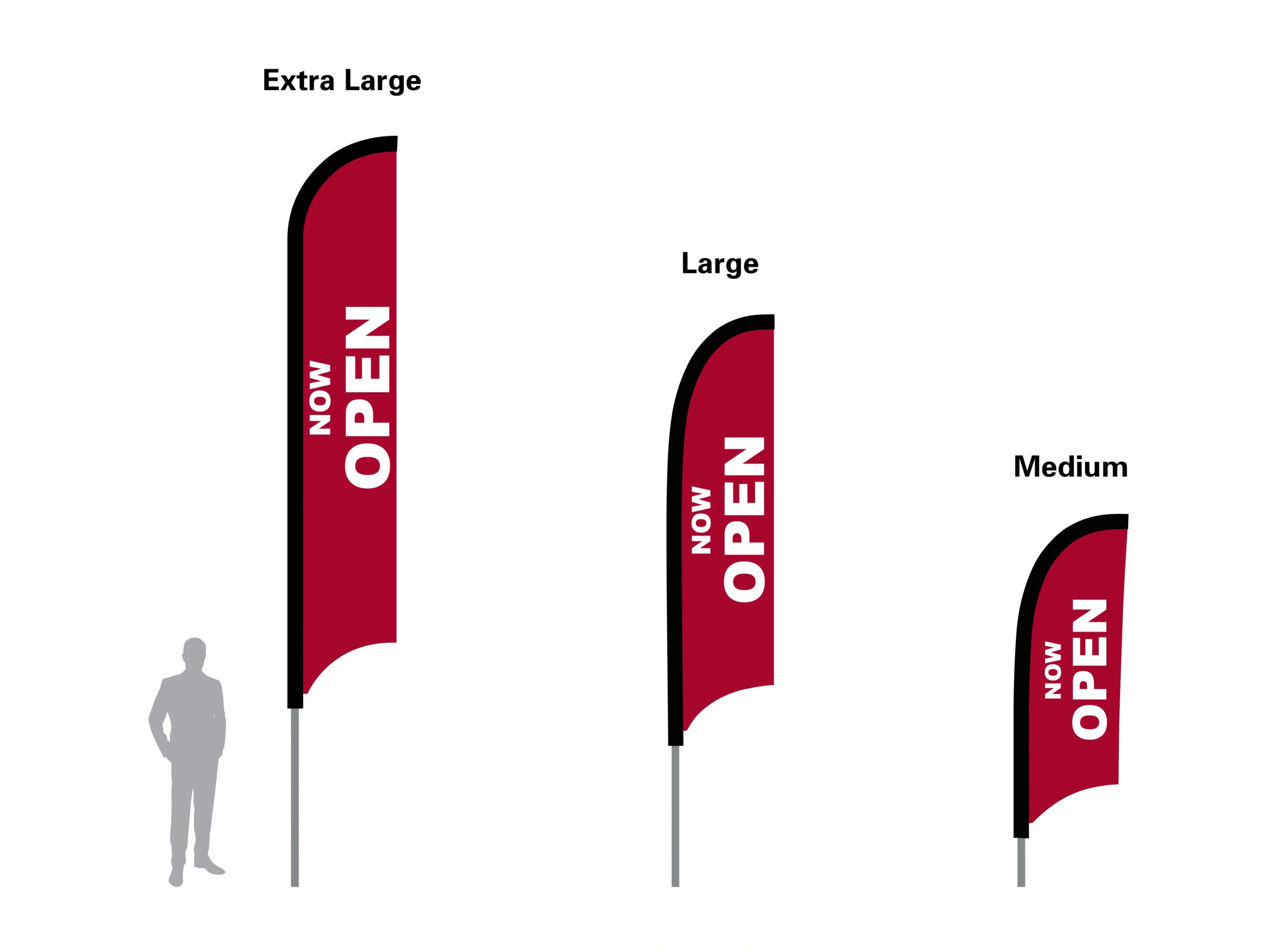 250408-OPEN Feather Flag open flag feather flag in three sizes