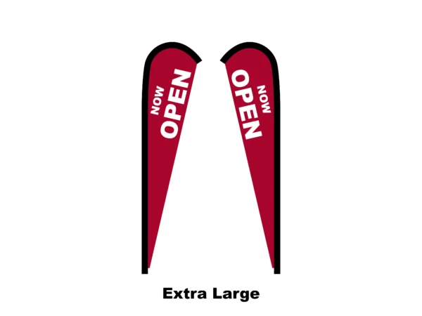 open flag teardrop flag extra large