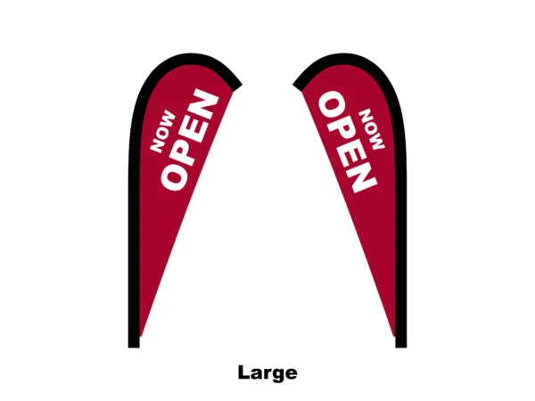 open flag teardrop flag large