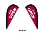 open flag teardrop flag medium