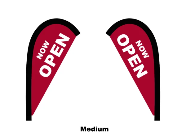 open flag teardrop flag medium