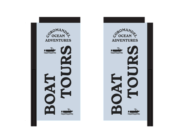 Custom rectangle flag signs for Boat Tours