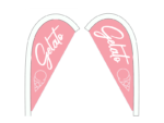 Custom teardrop flag signs for Gelato Store