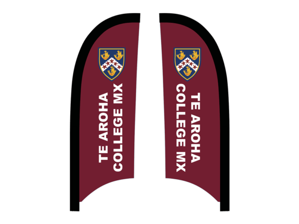 Custom feather flag signs for Te Aroha College MX