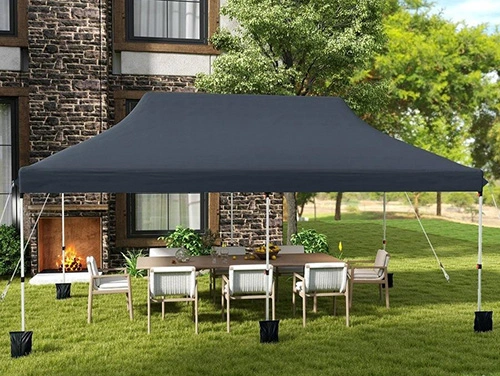 A gazebo using a sidewalls set-up to host outdoor dining.