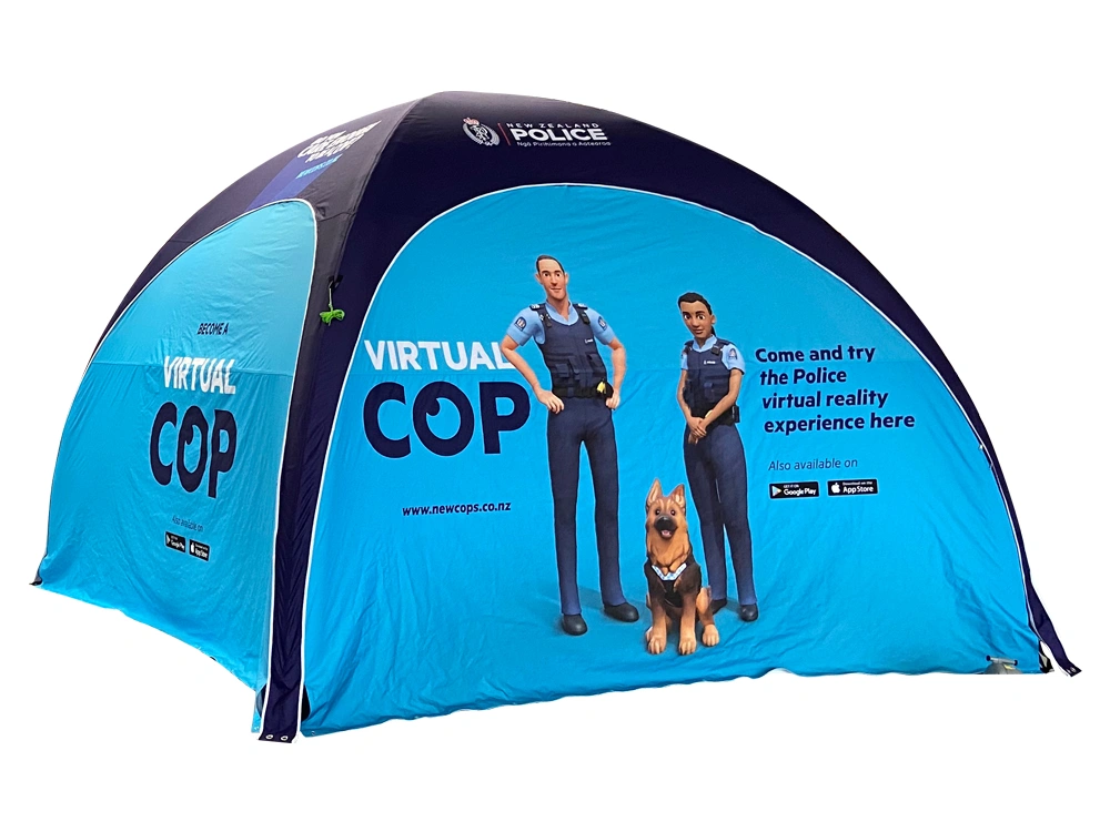 fully printed inflatable marquee for nz police