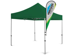 flag banner to gazebo stall