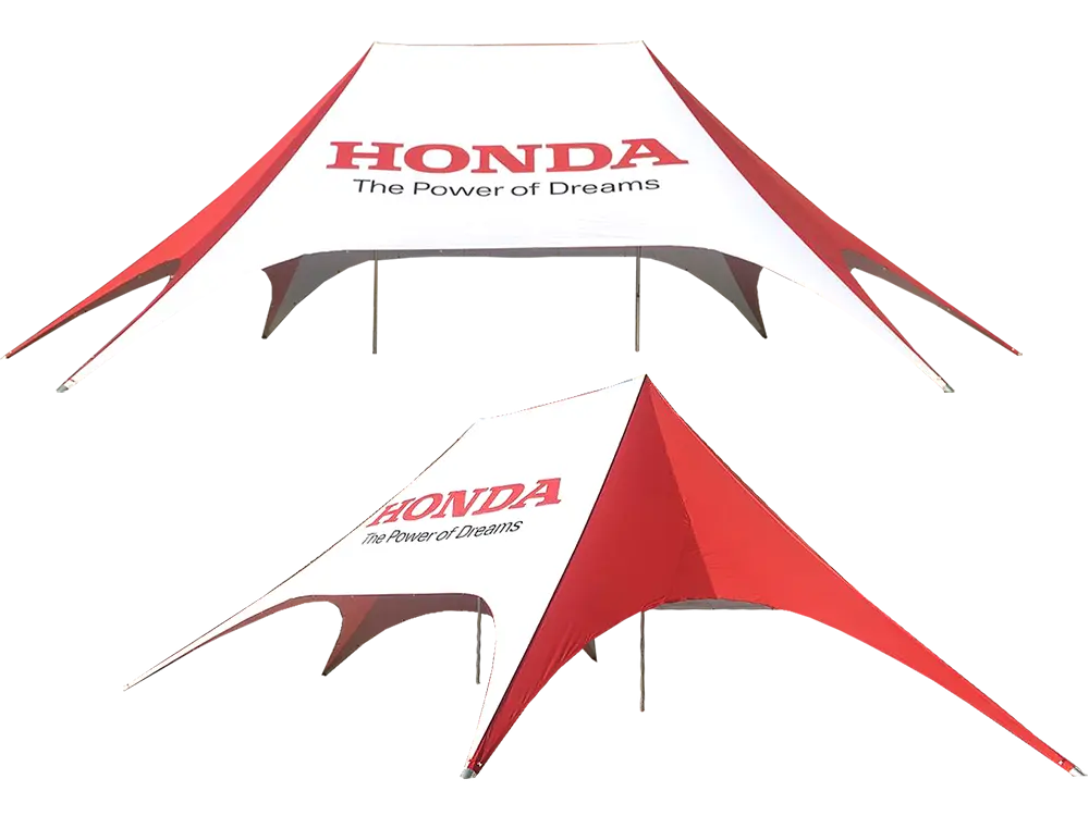 honda star marquee in red and white Double peak star marquee for Honda in red and white