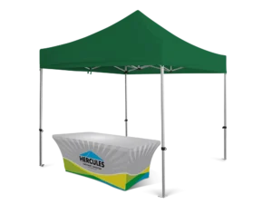 stretching custom table banner for gazebo stall